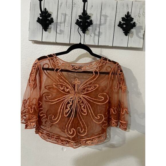 NWT Pretty Angels Boho butterfly top sheer dressy fairycore festival pretty sz S - Picture 12 of 12